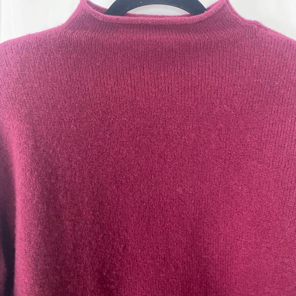 Venezia Jeans Lambswool Blend Sweater Burgundy Size 14/16 Warm Classic Knit - Picture 6 of 13